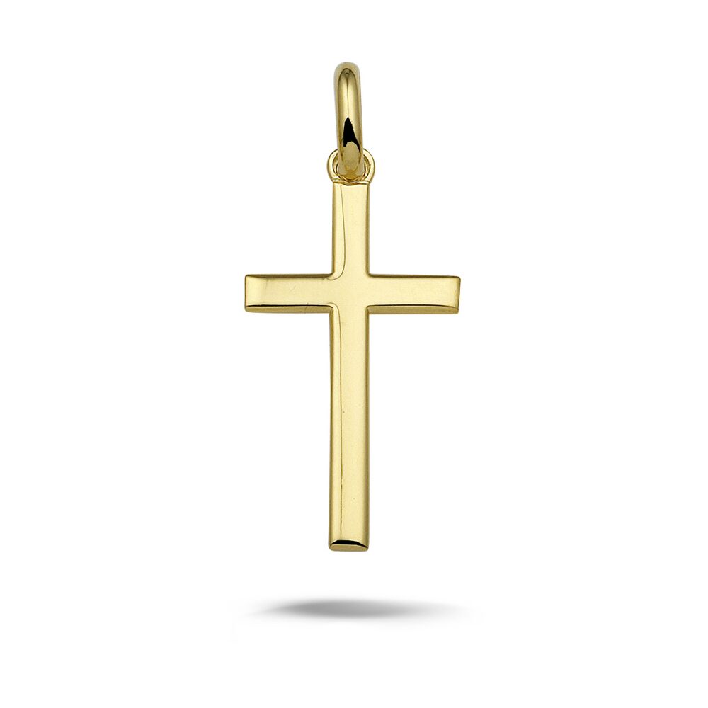 18ct Gold Finish on Stainless Steel Waterproof Cross Pendant with Neck –  FabJewels 4less