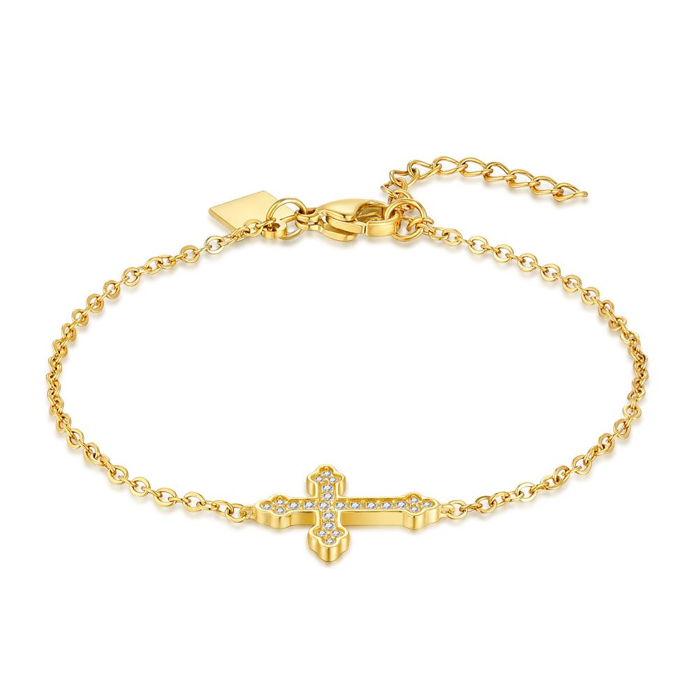 Bracelet étoile plaqué or en argent avec ses motifs en forme de croix