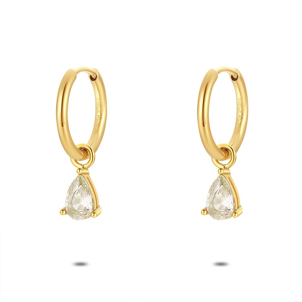 Hoop earrings with drop stone deals