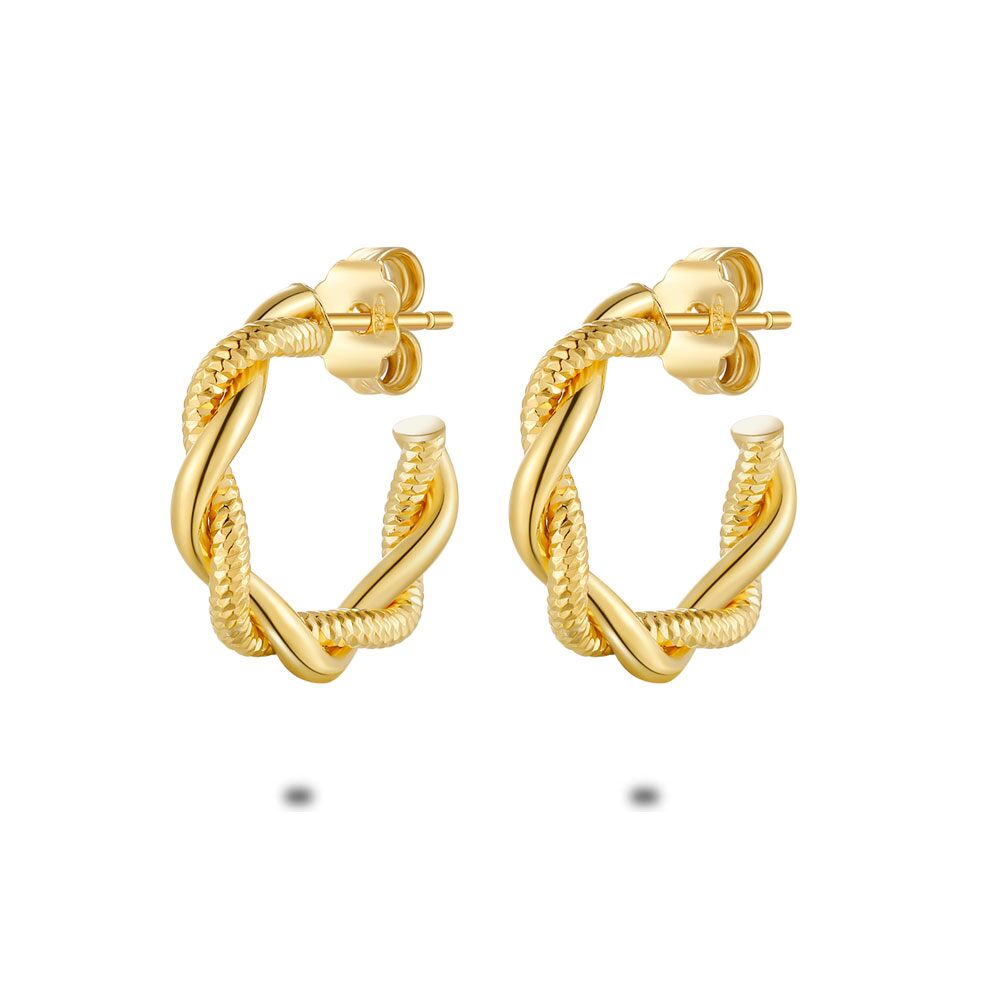 Claire's Silver 15MM Braided Double Hoop Earrings | Hamilton Place