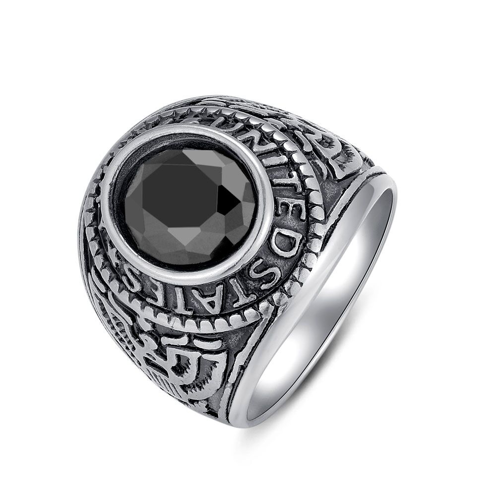Stylish Black Stone Rings for Men, Waterproof Stainless Steel Metal Signet  Ring, Gifts for Him, anel masculino - AliExpress