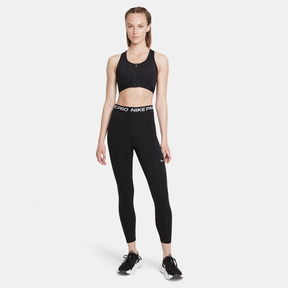 Nike Women's Swoosh Running Leggings Tights Black/White Size