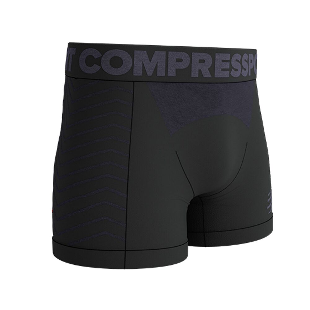 Compressport Seamless Boxer W Black/Grey XS Running underwear - Muziker