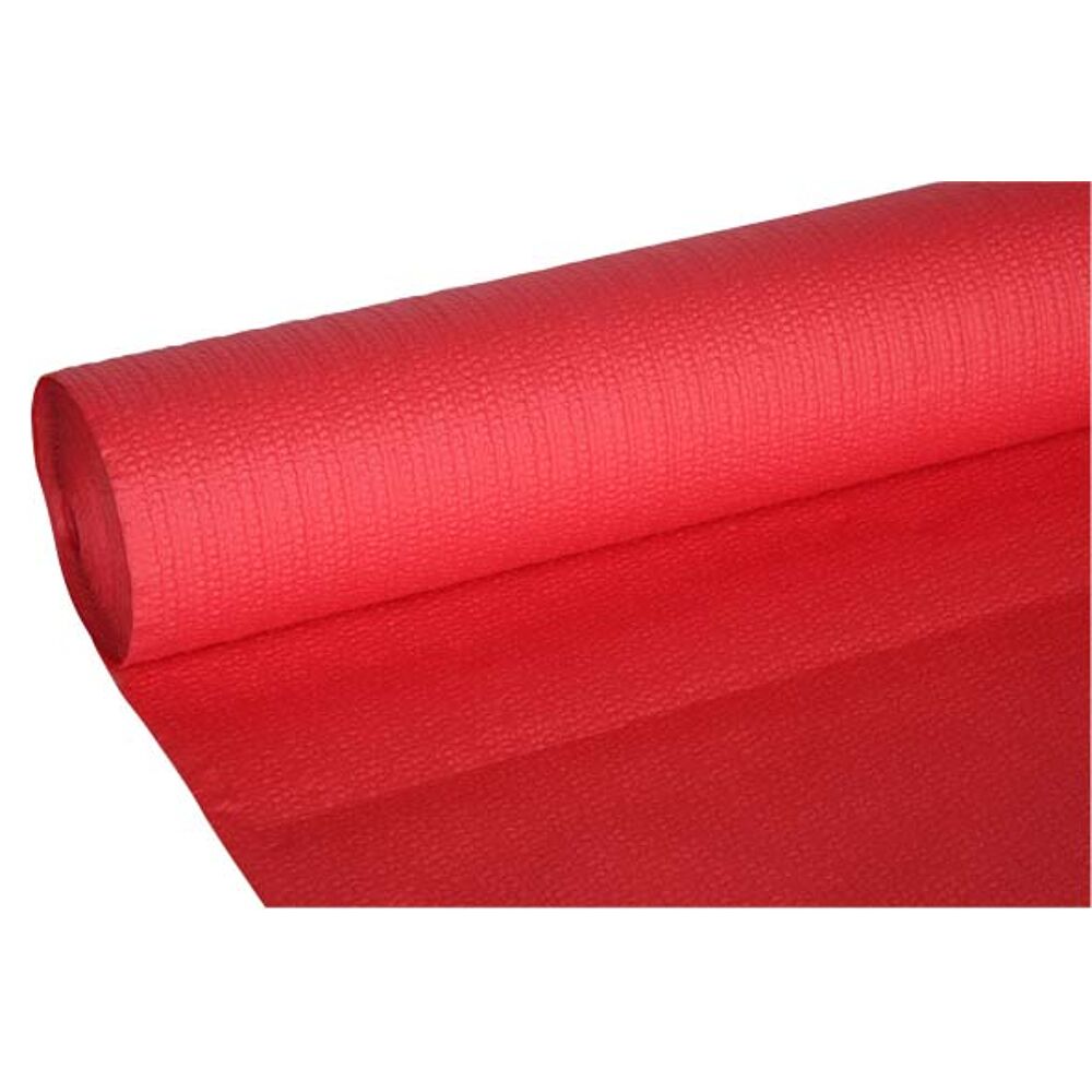 Ct prof tafelkleed rood 1,18x20m papier - gewafeld - Interieur Leo