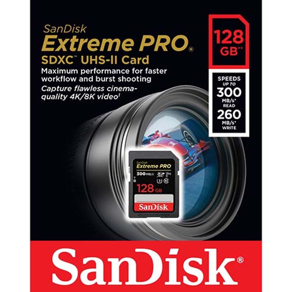 vredig strijd Reflectie SanDisk SDXC Extreme PRO 128GB V90 UHS-II | Foto Grobet