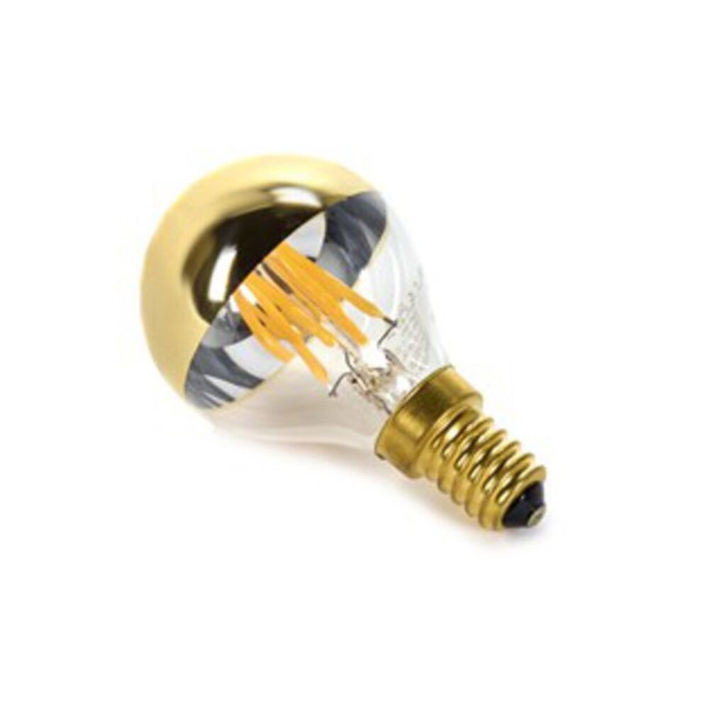 Deco LED lamp E14 G45 dimbaar goud