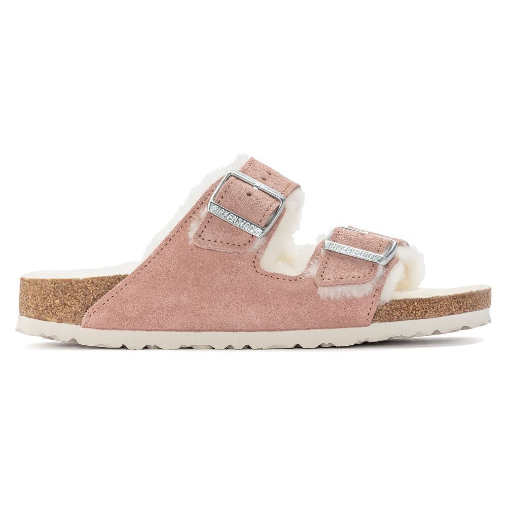 Birkenstock Papillo Arizona Teddy Shearling Sandals in Pink