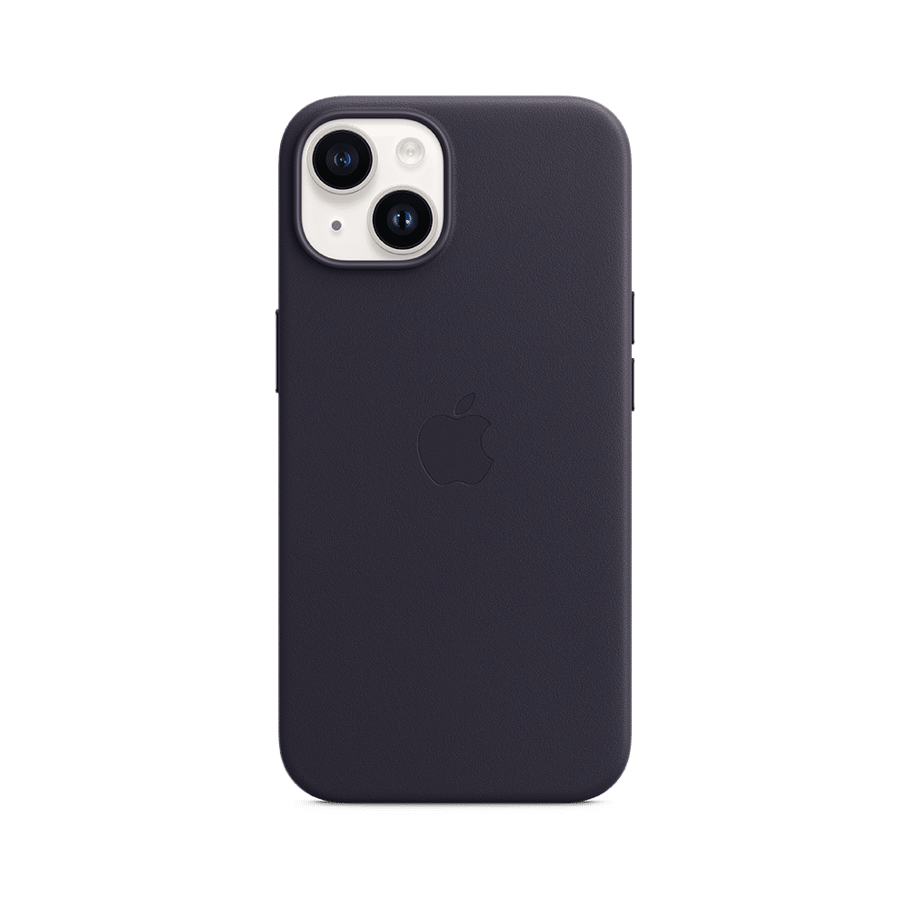 Coque en cuir avec MagSafe pour iPhone 14 - Encre violette - Accessoires 