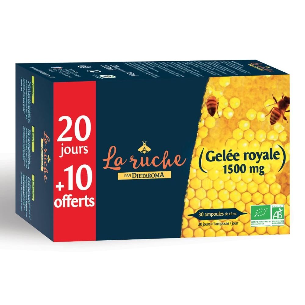 GELÉE ROYALE 1500MG BIO 30 AMPOULES SUPERDIET