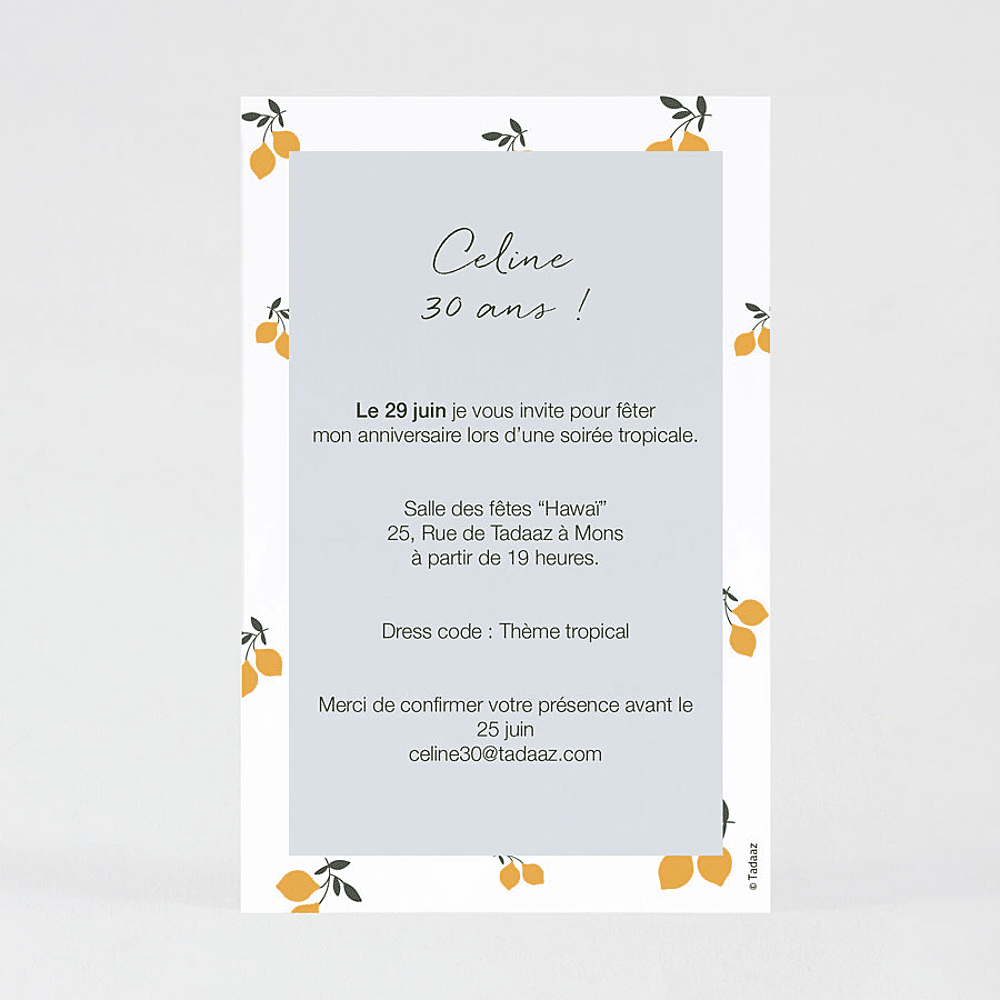 Carte D Invitation Anniversaire Agrumes Perso Ava Be Carte D Invitation Anniversaire Agrumes Perso Ava Be