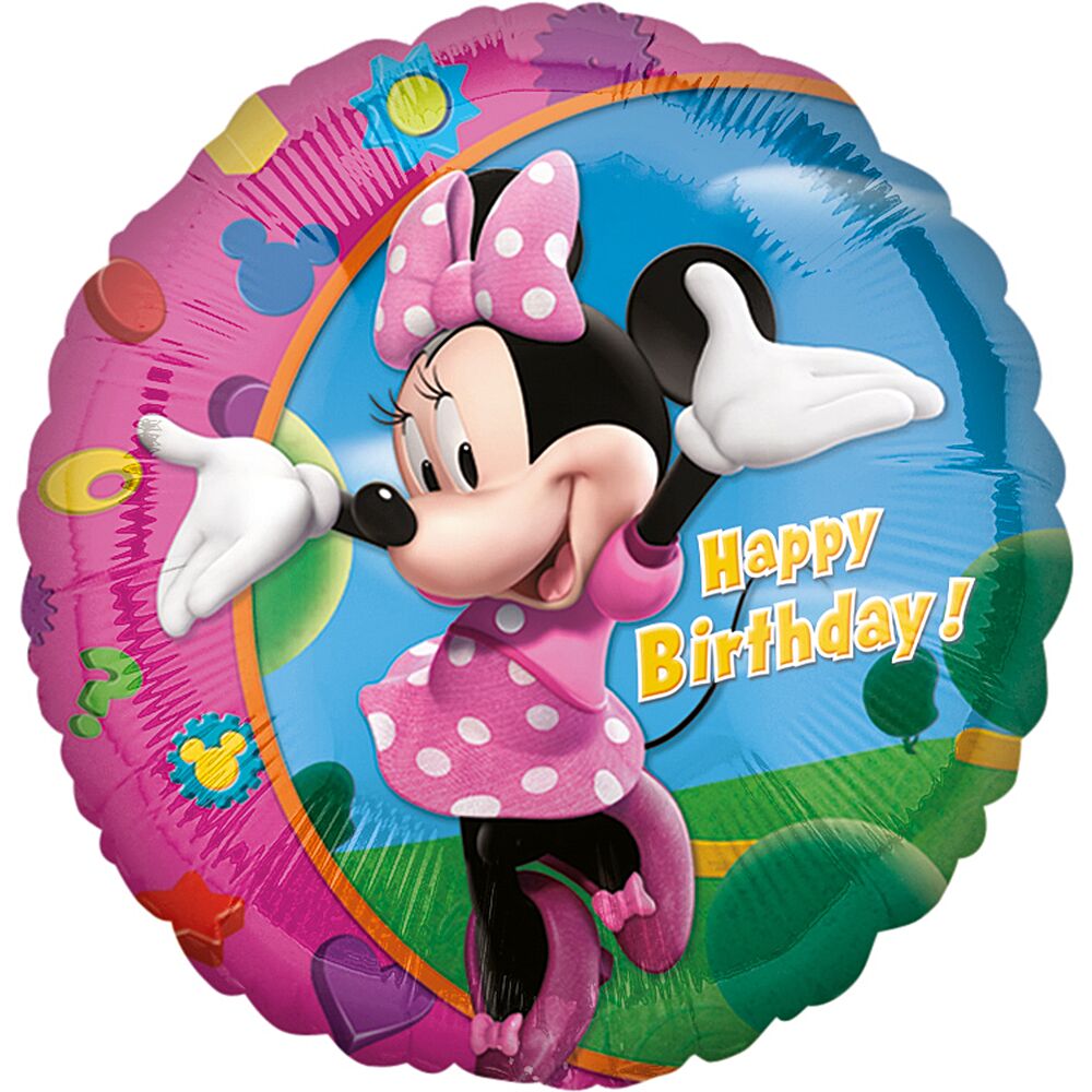 Ballon anniversaire Minnie Mouse coeur de 43 cm