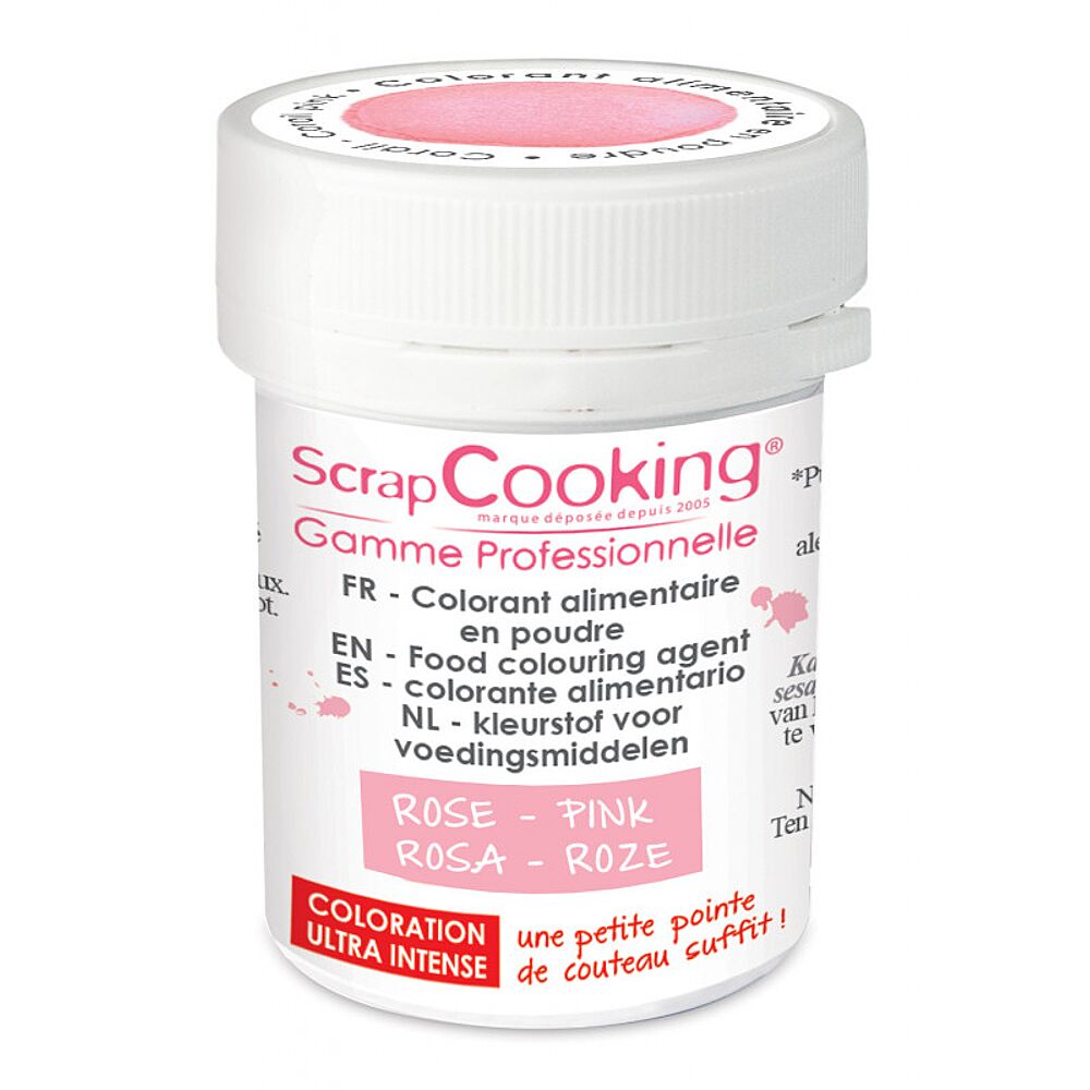 Colorant alimentaire en poudre rose fluo 3g - cooketi