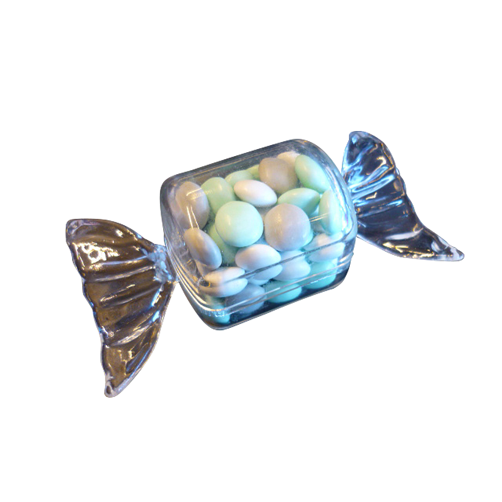 Boîte Bonbon Plexi Transparent 8cm Ø 3cm - Accessoires naissance 