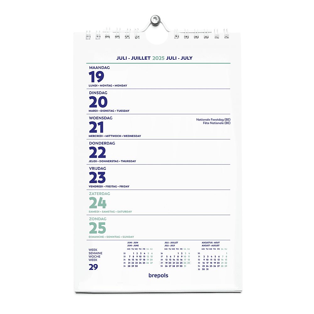 Calendrier Bloc Semaine 13,5x21cm 4 Langues Agendas et calendriers