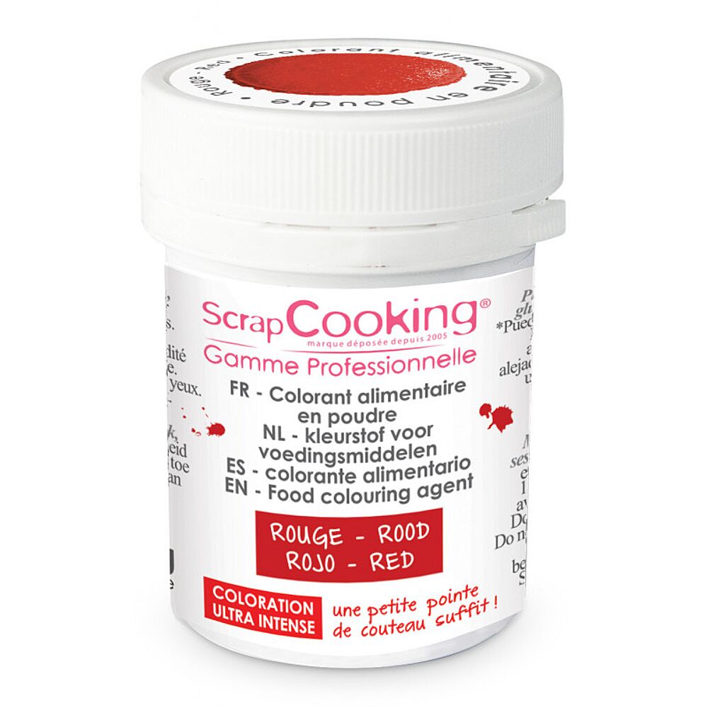 Colorant alimentaire en poudre 20 g - rouge Scrapcooking - www