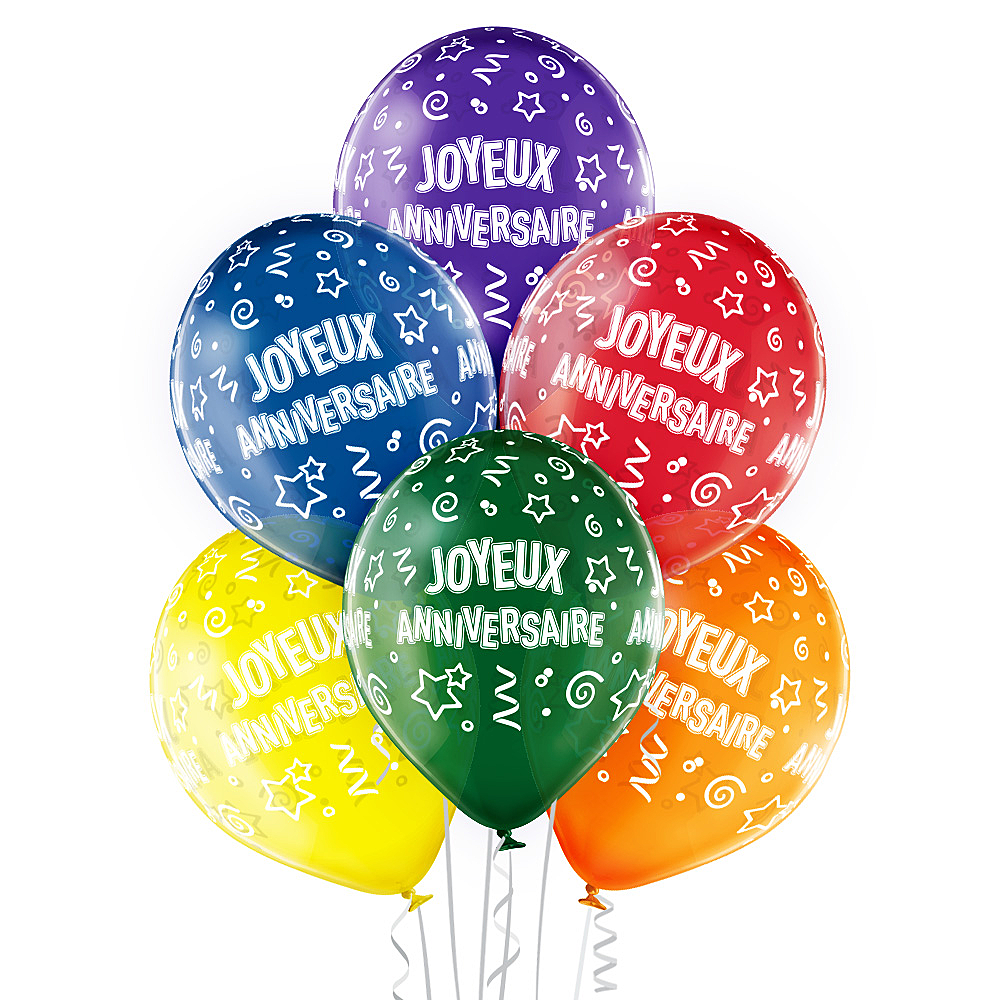 Ballon Joyeux Anniversaire O 30cm 6 Pieces Articles Festifs Ava Be