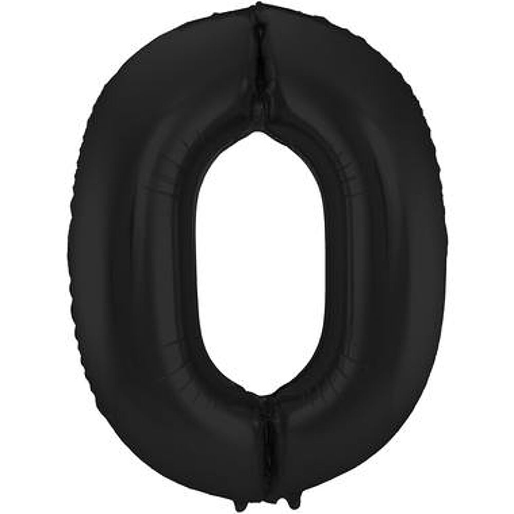 Ballon Alu Chiffre 0 Noir 86cm - Articles festifs 