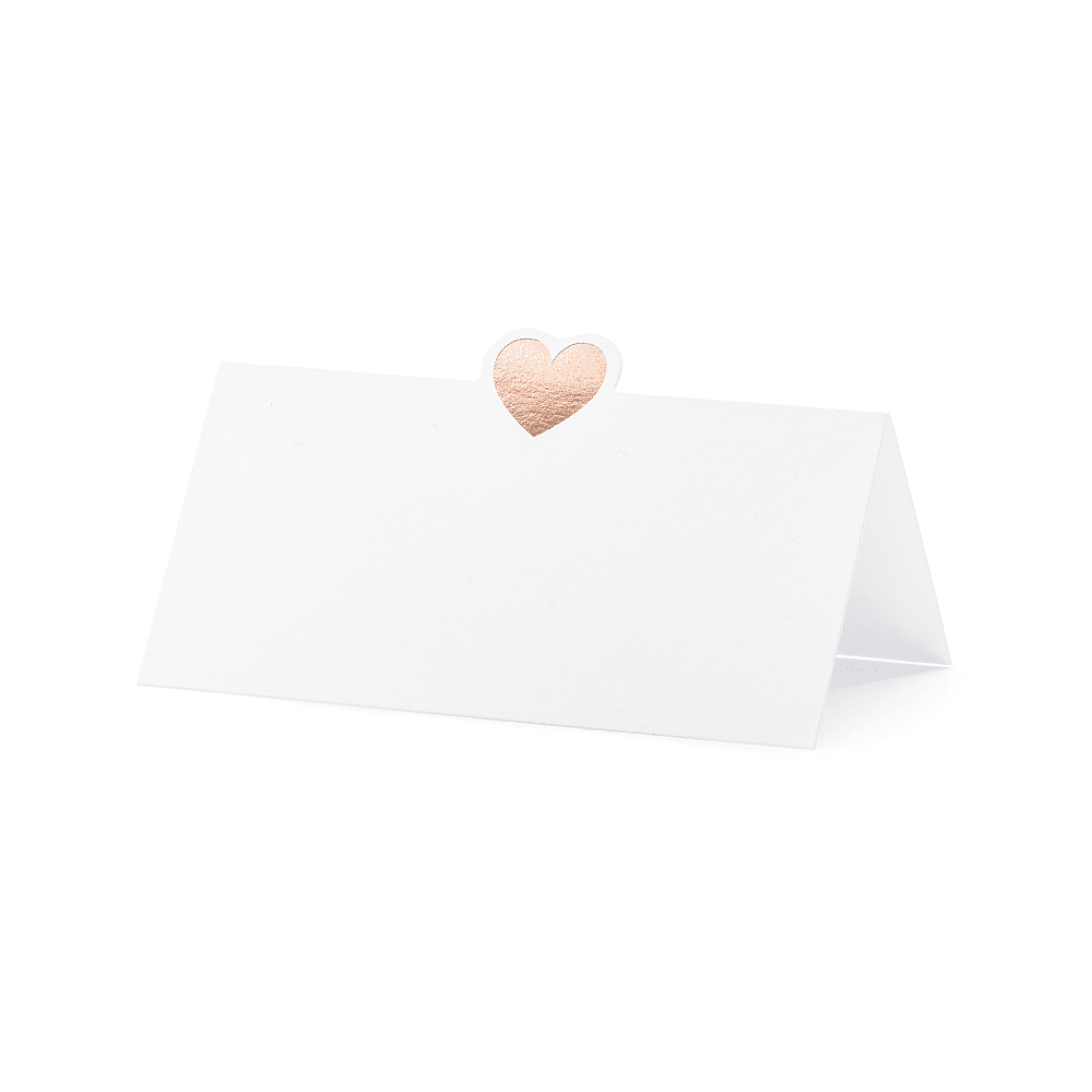 ava Tafelkaart Met Rose Gold Hartje 10x5cm 10 Stuks