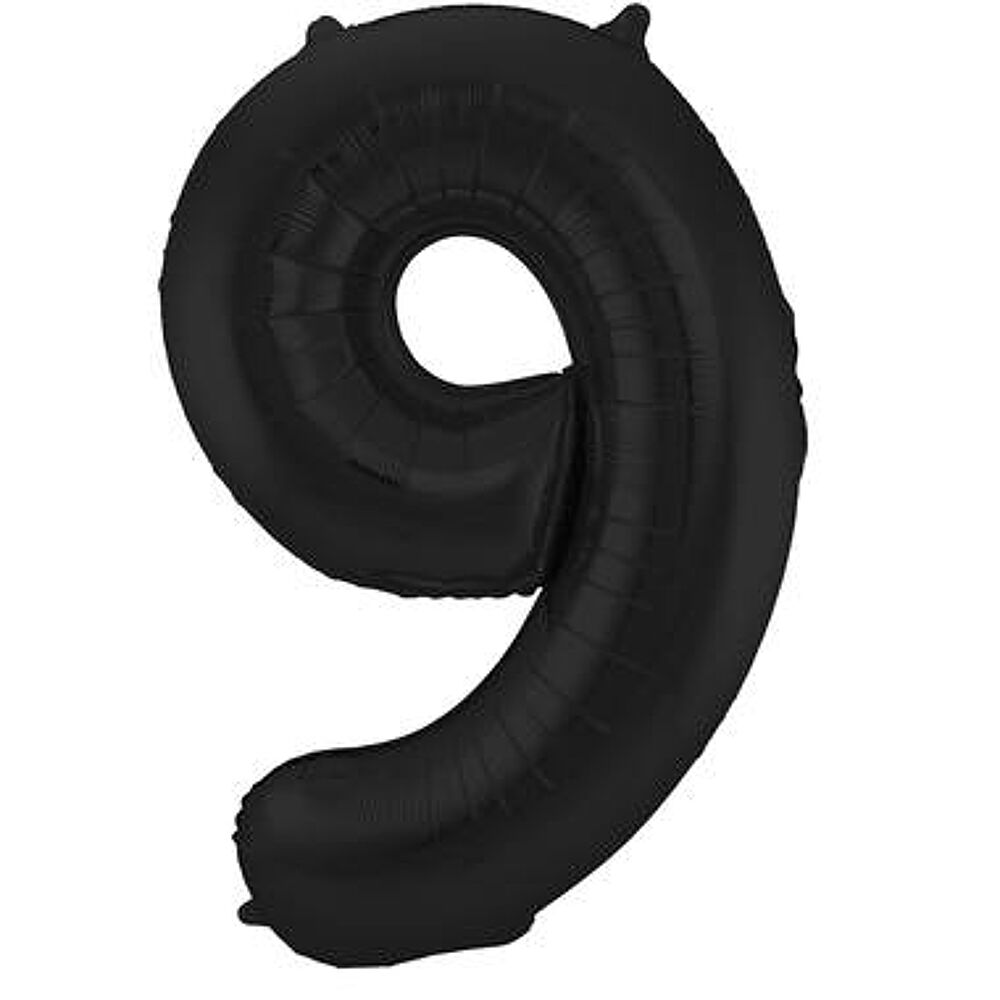 Ballon Alu Chiffre 9 Noir 86cm - Articles festifs 