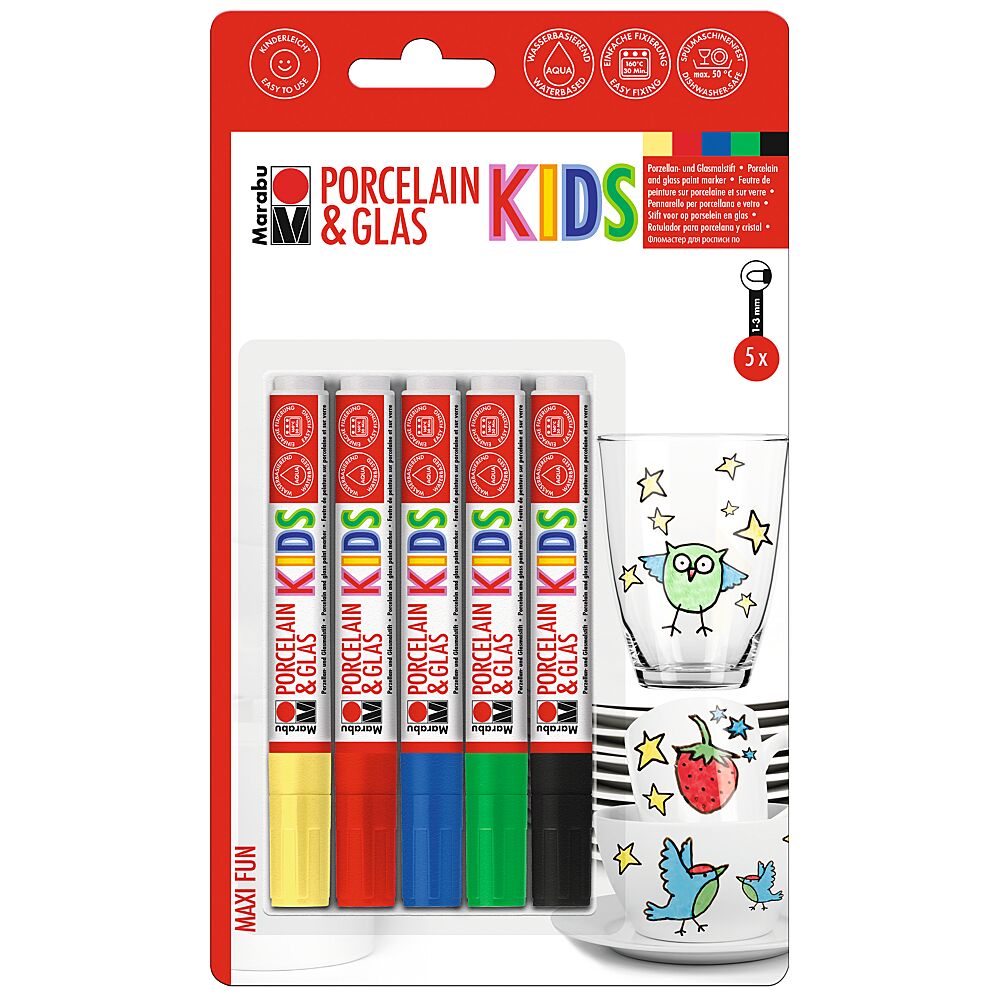 Bestudeer Pigment Verplicht Porseleinstift Kids Set Mega Fun 5 Stuks - Schilderen/tekenen - AVA.be