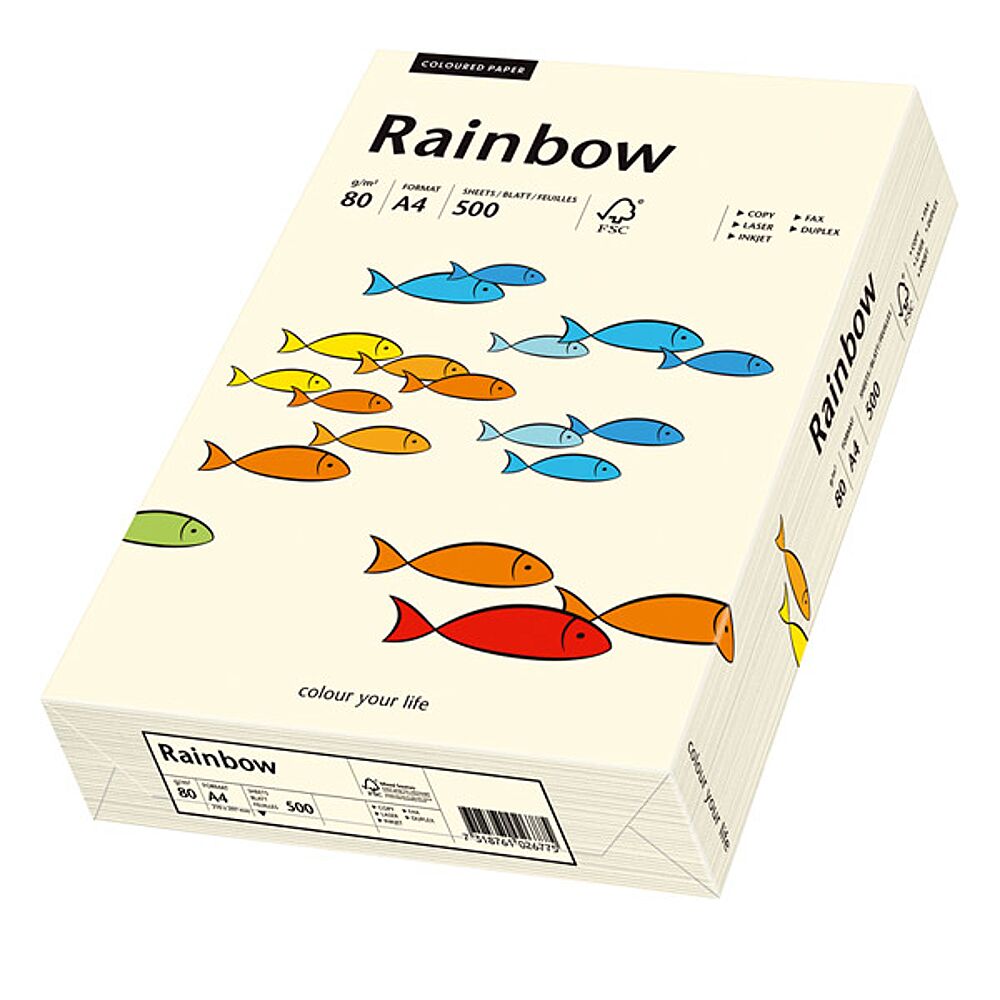 Rainbow Papier Crème A4 80g/m² 500 Vellen Papierwaren - AVA.be