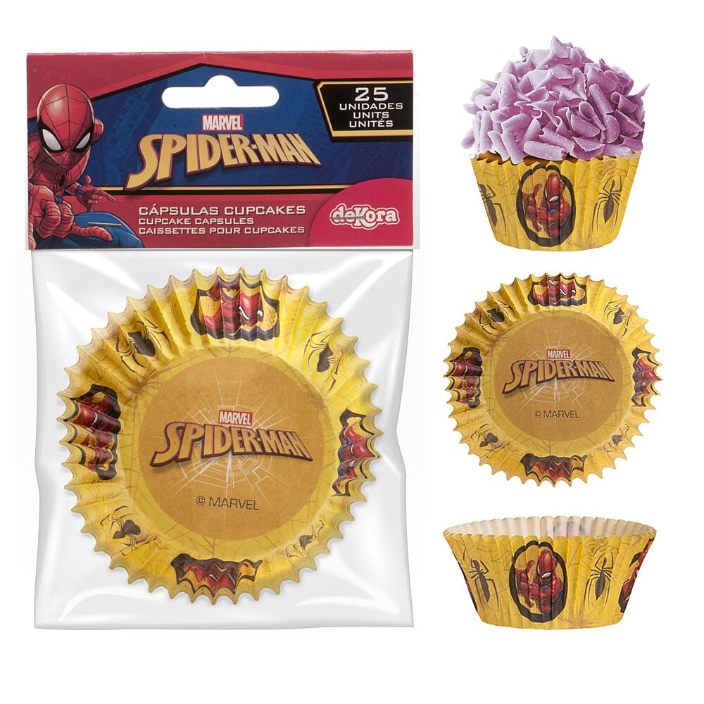 Caissettes Pour Cupcakes Spider-Man H 3cm Ø 5cm 25 Pièces