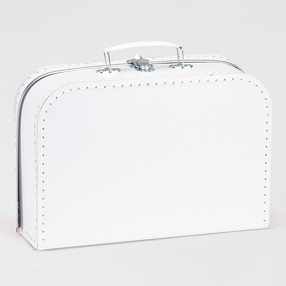 schijf slank Nietje Wit koffertje met eigen tekst en droogbloemtakje - Mijn ontwerp - AVA.be
