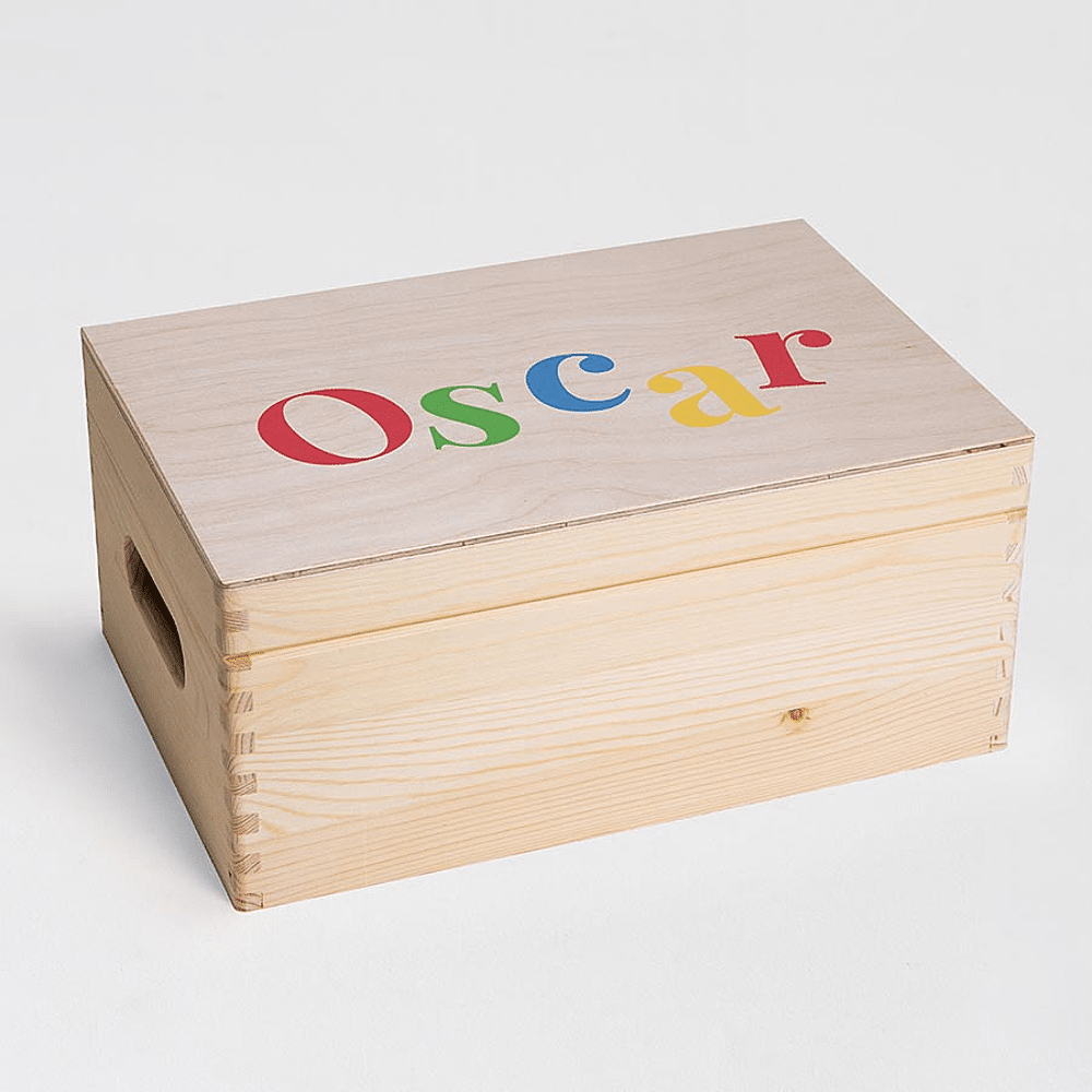 ava Houten memorybox met kleurrijke naam Outlet Online | Huis & Tuin