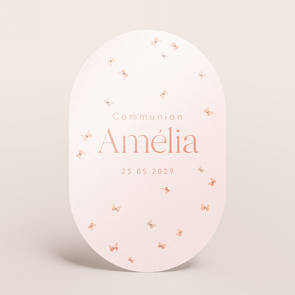 ava Invitation communion envolée de papillons