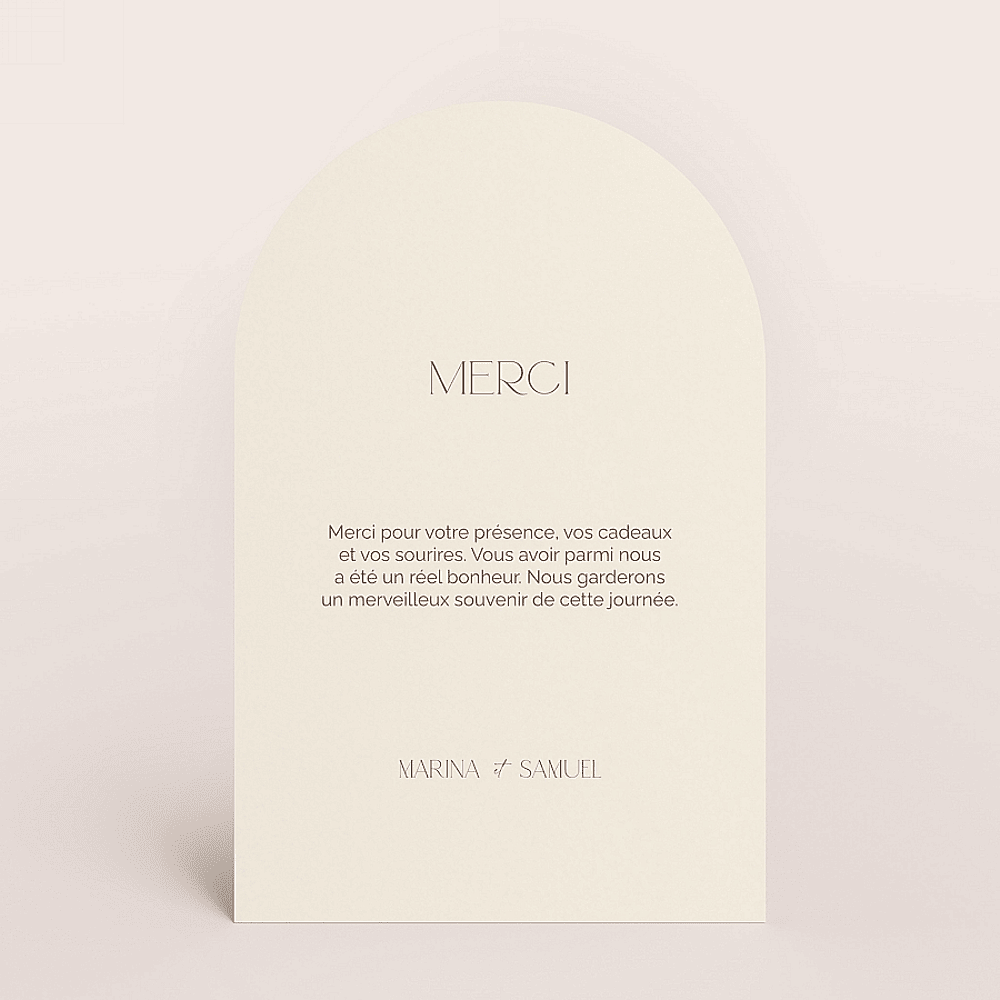 Carte Remerciement Mariage Arche Minimaliste Beige Mijn Ontwerp AVA be carte-remerciement-mariage-arche-minimaliste-beige-mijn-ontwerp-ava-be