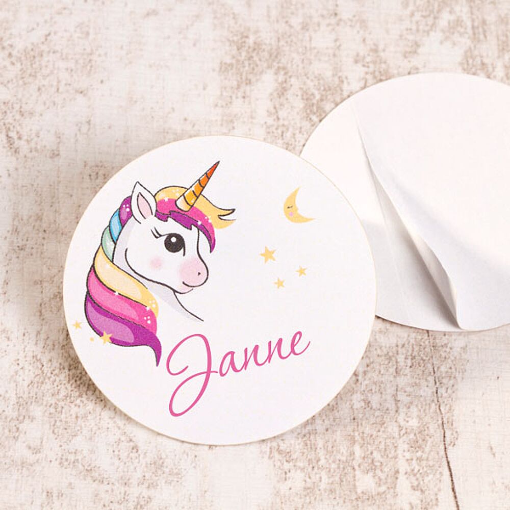 Ronde sticker unicorn (4,4 cm) - Mijn ontwerp -