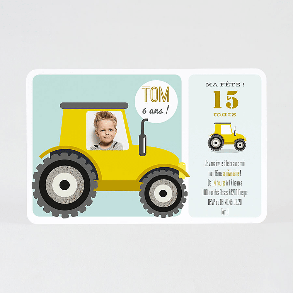 Invitation Anniversaire Tracteur Ma Creation Ava Be