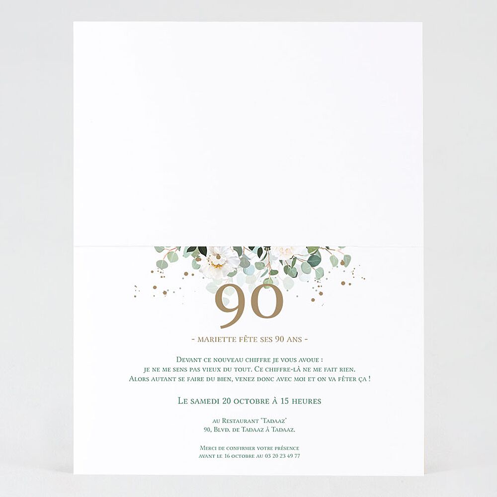 Carte Anniversaire Adulte 40 ans Floral