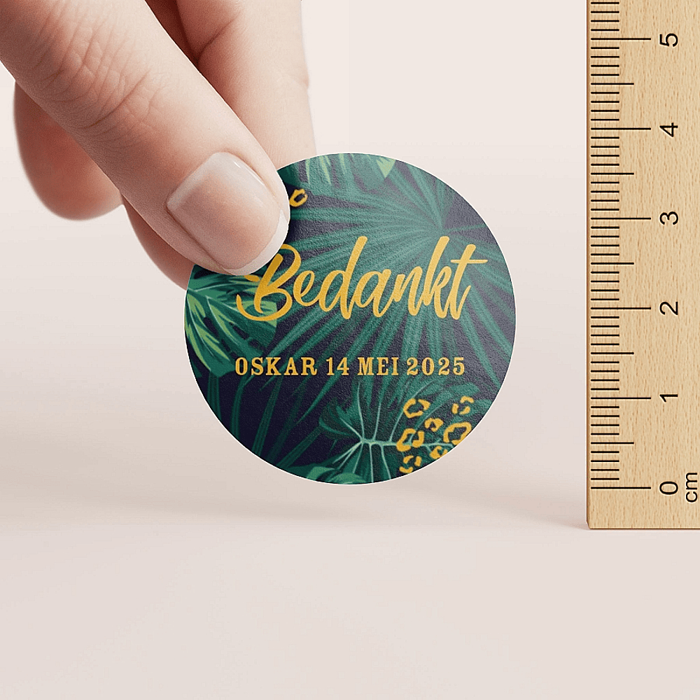 Sticker Kleiniza Kleine ronde jungle sticker (3,7 cm) - Mijn ontwerp - AVA.be