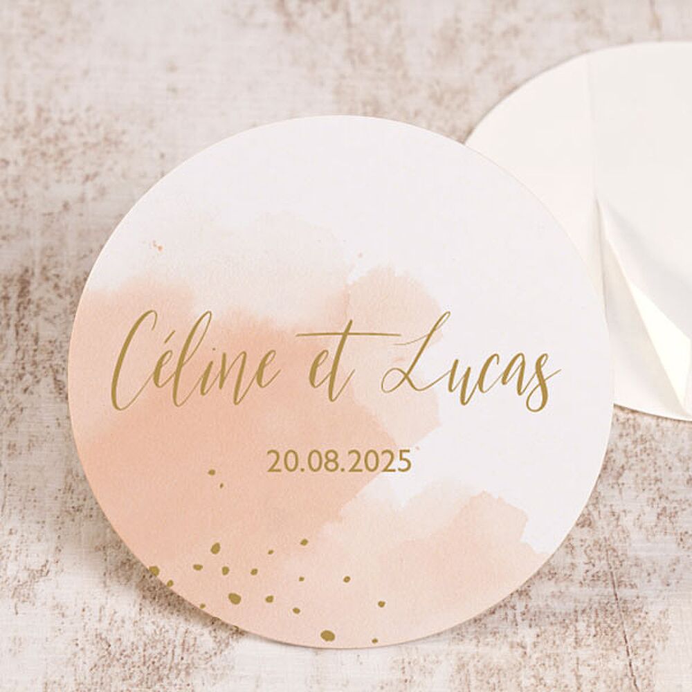 Grand sticker mariage aquarelle rose poudré et confettis Mijn - AVA.be