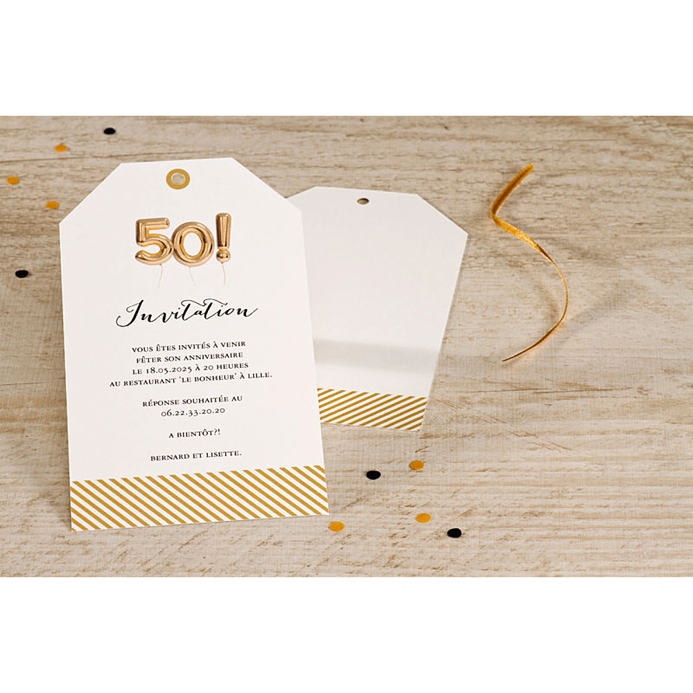 Carte Invitation Ballons 50 Ans Ma Creation Ava Be