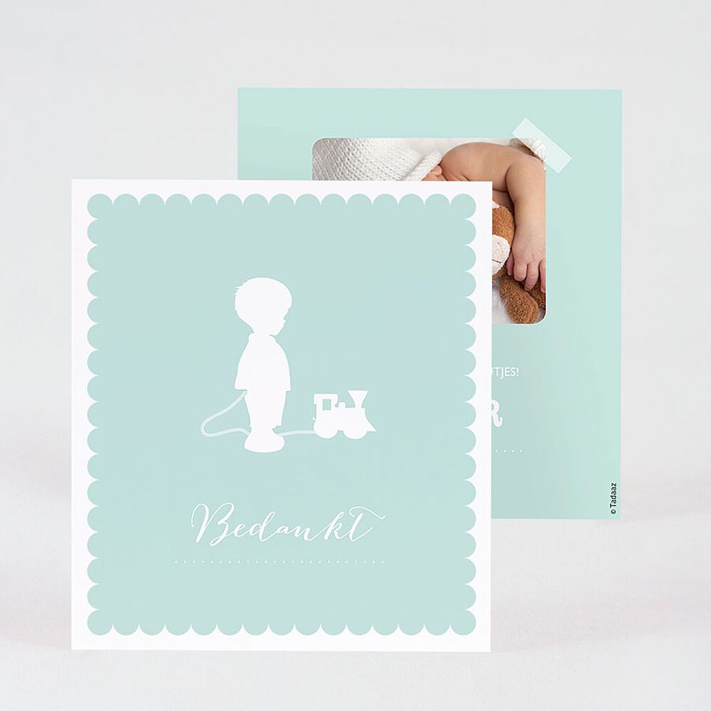 Mintgroen baby bedankkaartje silhouet foto - Mijn ontwerp - AVA.be
