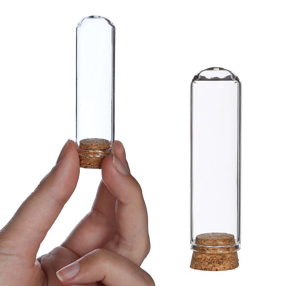 viel Pedagogie beet Stolp Mini Transparant Glas + Kurk H 7cm Ø 2cm 12 Stuks - Geboorte  accessoires - AVA.be