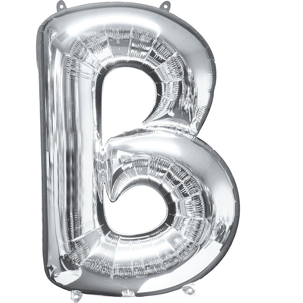 Ballon Alu Lettre B Argent 86cm - Articles festifs 