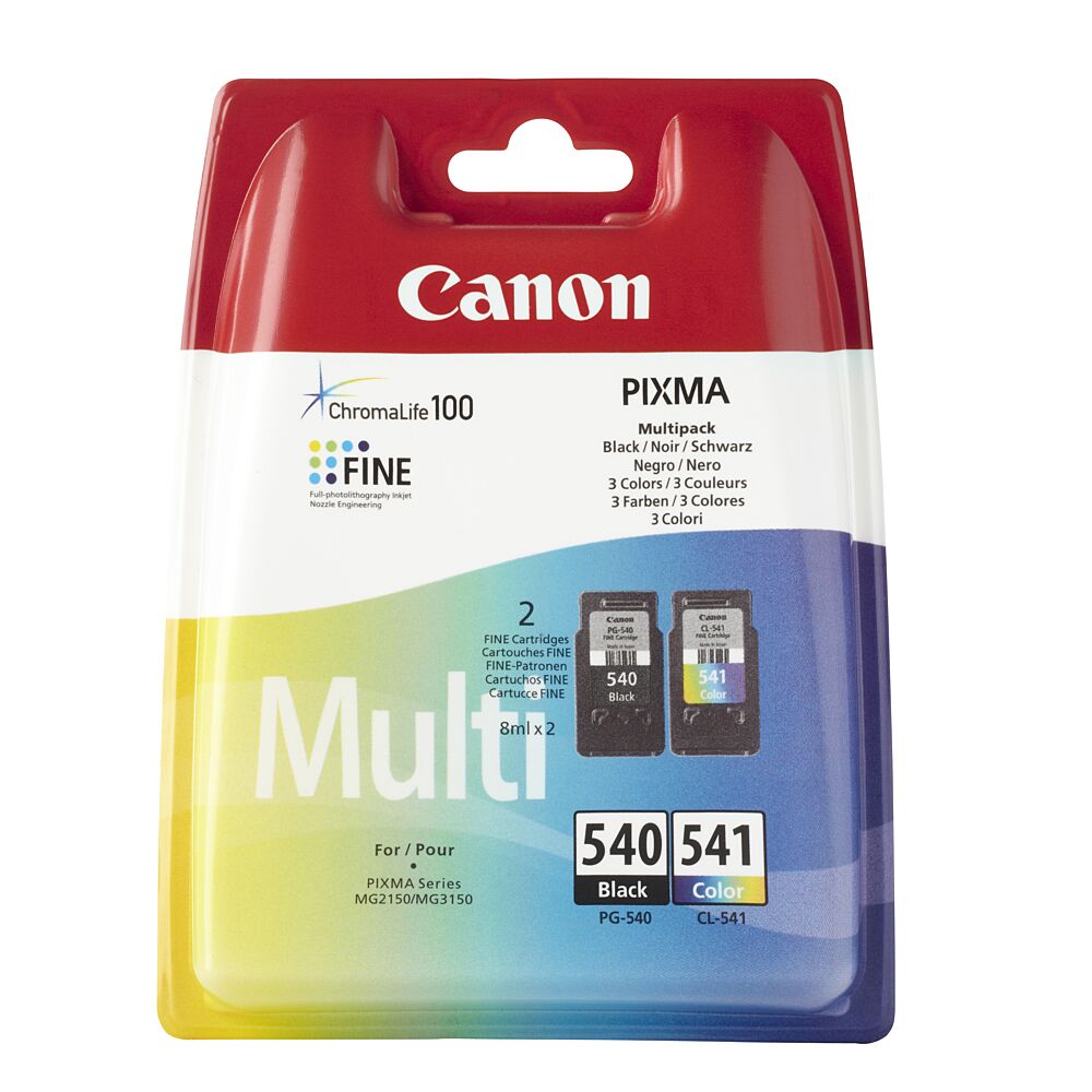Aanpassing shit Schandelijk Canon Cartridge PG-540/CL-541 Zwart + Tricolor Multipack - Kantoormateriaal  - AVA.be