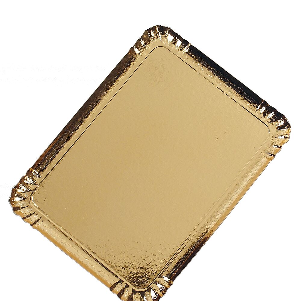 Achat plateau doré carton 23 x 16 cm