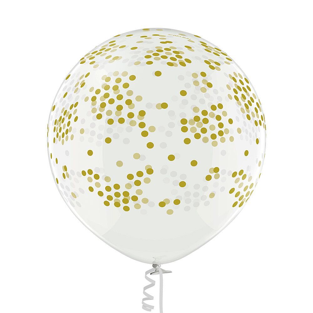 Dominant Gezichtsveld overhandigen Ballon Transparant Met Gouden Confetti Ø 60cm - Feestartikelen/party -  AVA.be