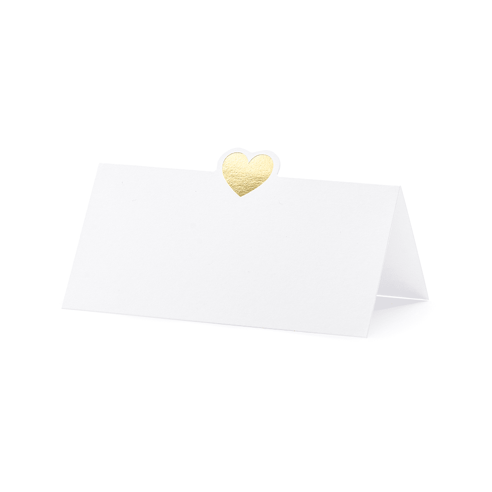 ava Tafelkaart Met Gouden Hartje 10x5cm 10 Stuks