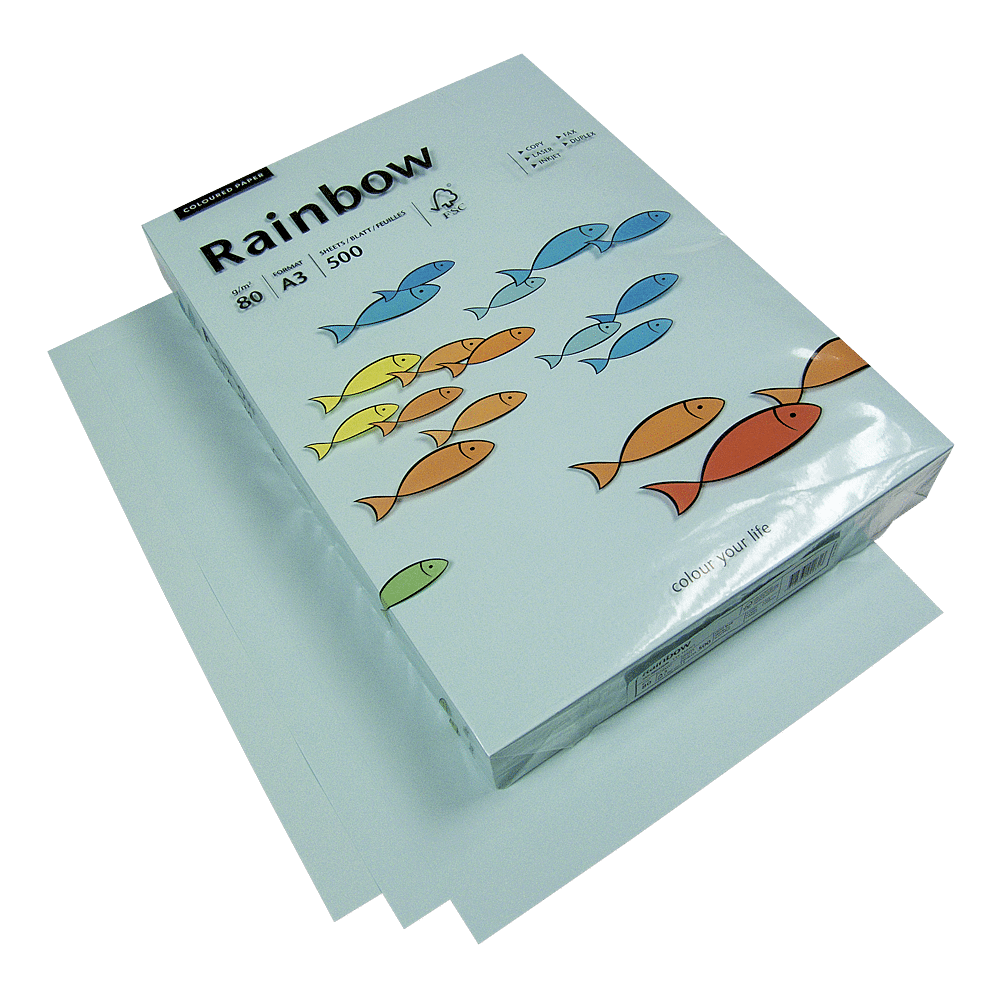 kubiek uitlaat zeewier Rainbow Papier Lichtblauw A3 80g/m² 500 Vellen - Papierwaren - AVA.be