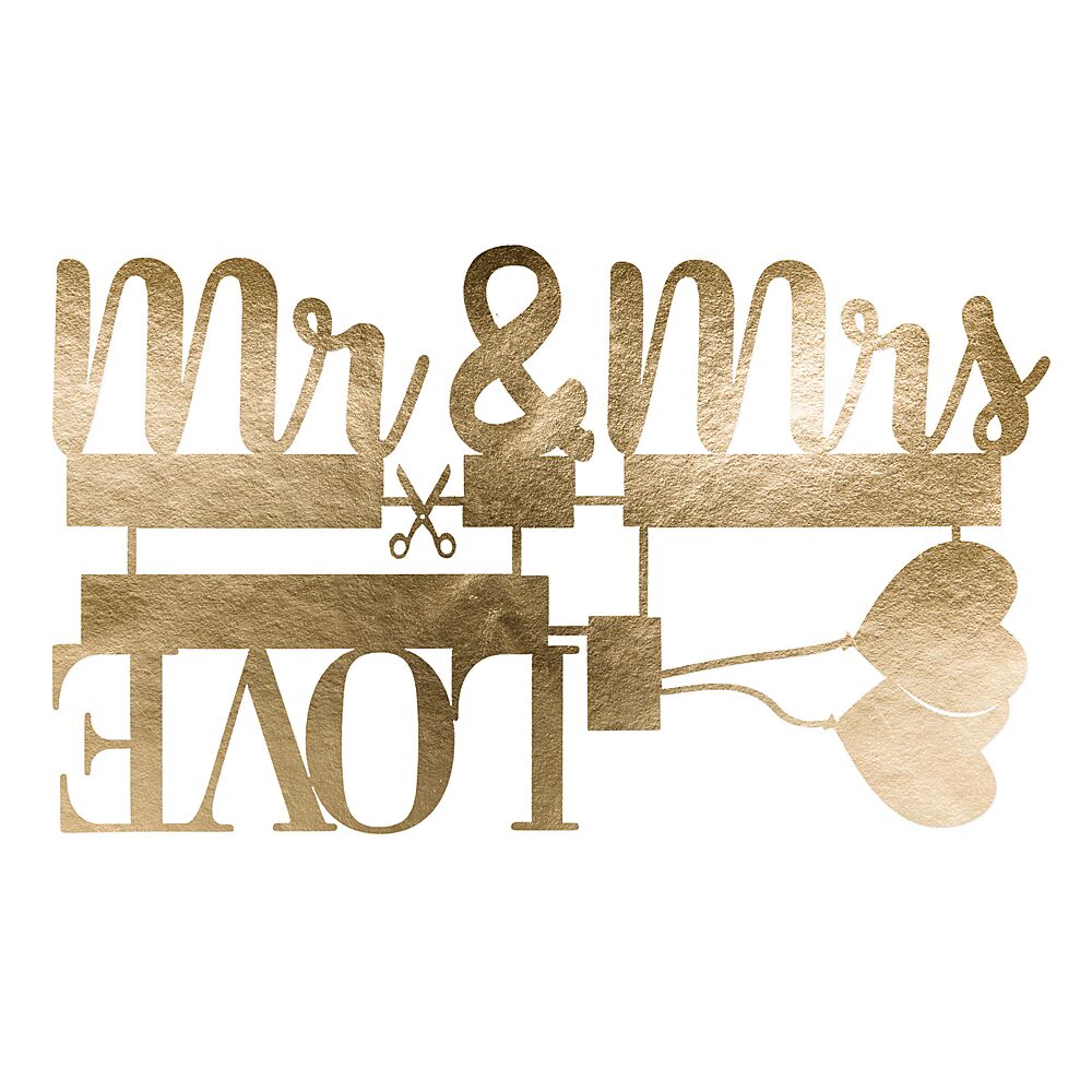 rol Tegenover amusement Papieren Letters "Mr & Mrs" + "Love" Goud - Decoratie - AVA.be