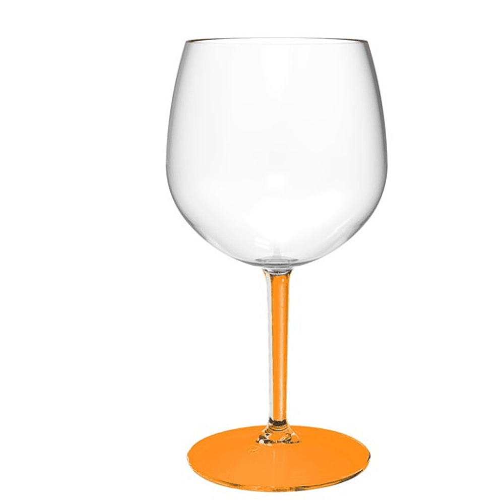 ava Ballonglas Transparant + Voet Oranje Tritan 582ml