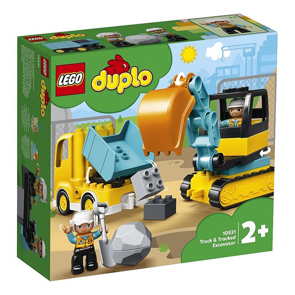 rechtbank Doorzichtig eetlust Truck & Graafmachine met rupsbanden Lego Duplo 10931
