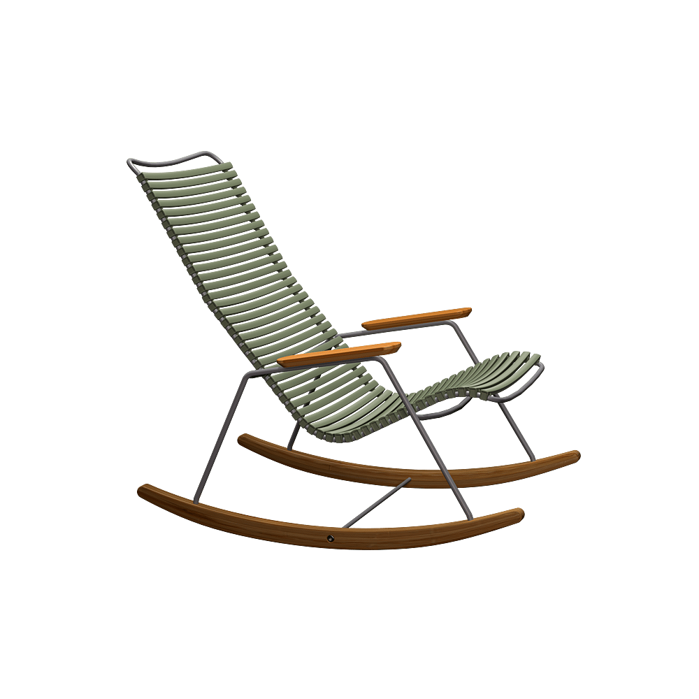 HOUE CHAIR WITH PARTS IN BAMBOO OLIVE GREEN ARMREST EN BAMBOO
