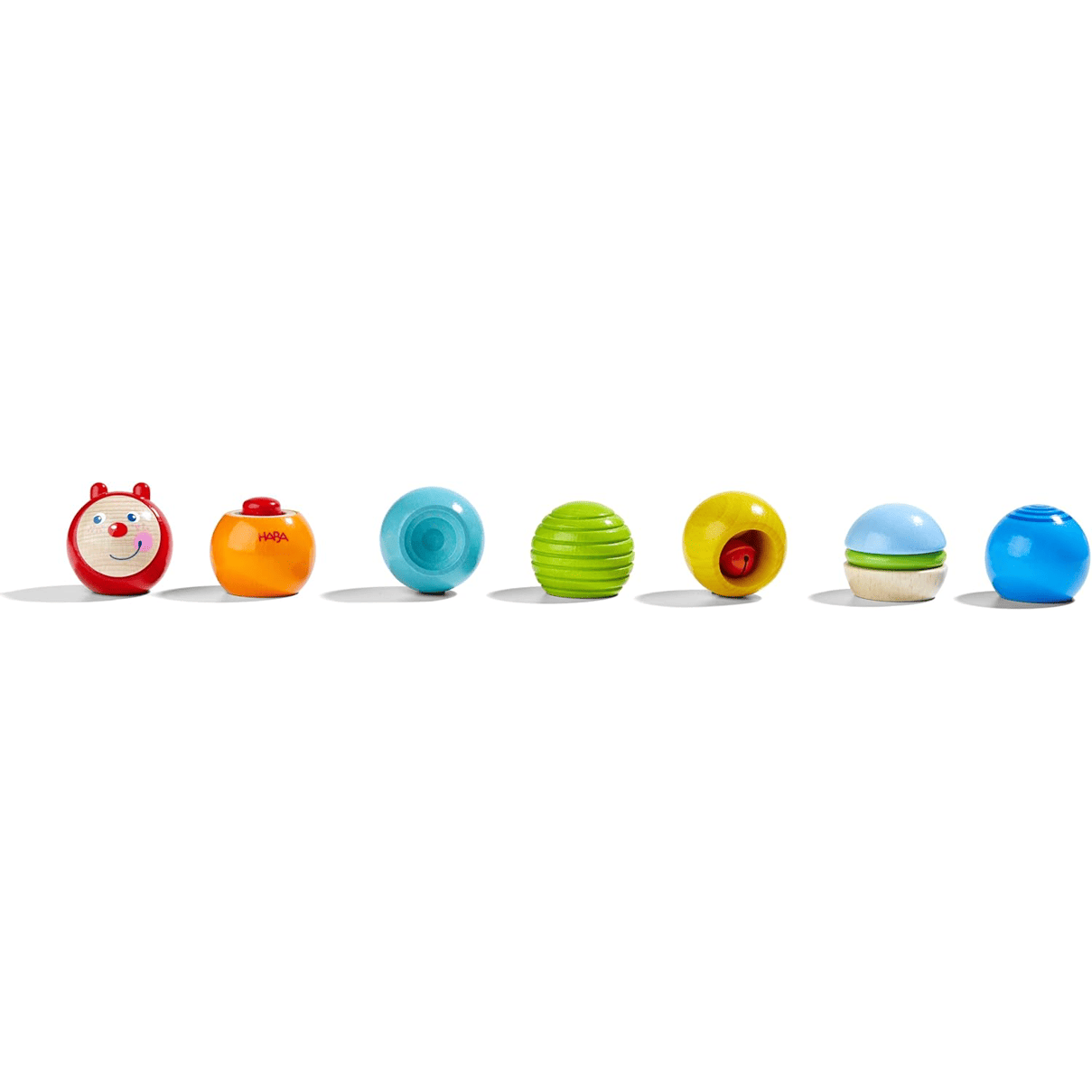 HABA – Blocs De Construction Chenille Exploratrice – Boules En Bois Arc-en-ciel, Effets Optiques Et Acoustiques – Fabriqué En Allemagne – Dès 1 An