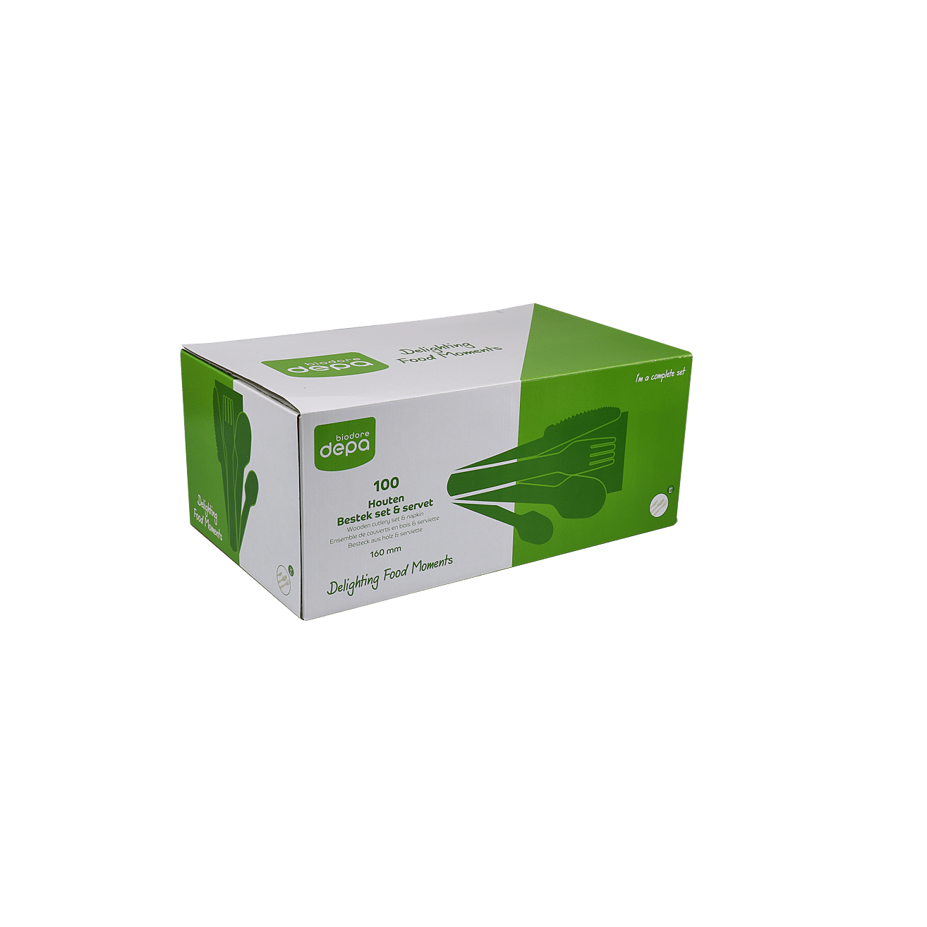 Biodore Set Couvert Couteau Fourchette Cuillere Serviette Bois Fsc 100 Pieces Service De Table Ava Be